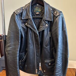 Schott 519 NYC Black Leather Jacket for Men L